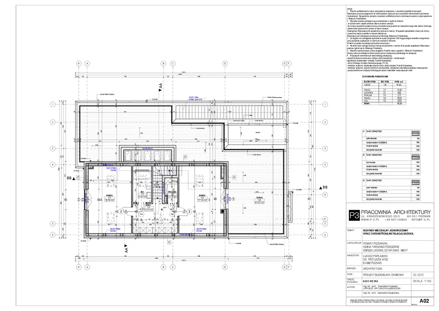 Rzut piętra domu w Lusowie — układ pomieszczeń, 57,23 m²